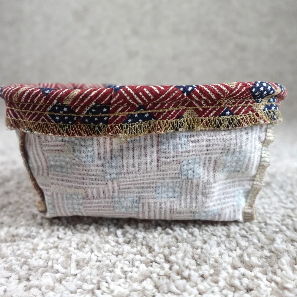 Longaberger Tea Basket Liner Old Glory American Flag Patriotic Fabric Accessory - Picture 1 of 3